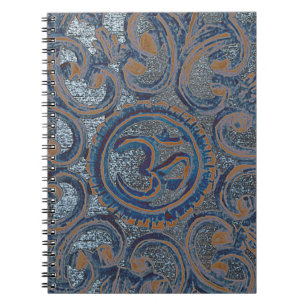 Cuaderno Yoga de meditación Zen azul OM Aum Mantra Ajna