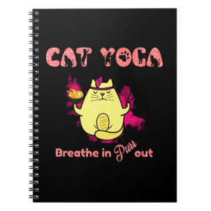 Cuaderno Yoga lindo gato - "Respira, sale"