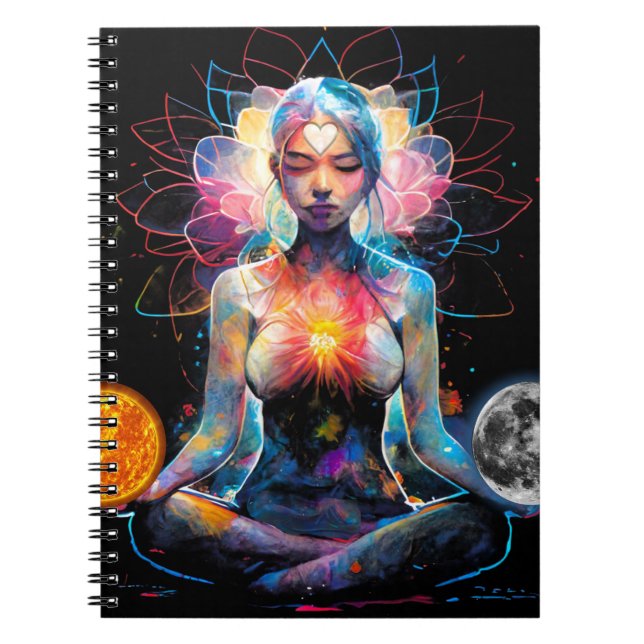 Cuaderno Yoga, mediación, chakra (Frente)
