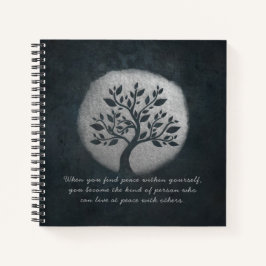 Cuaderno Yoga Meditación Reiki Instructor Plata Árbol Cita