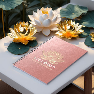 Cuaderno YOGA Studio Meditación Reiki Instructor Gold Lotus
