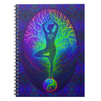 Cuaderno Yoga Tree Peace Rainbow