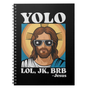 Cuaderno YOLO LOL JK BRB Jesus Funny Easter