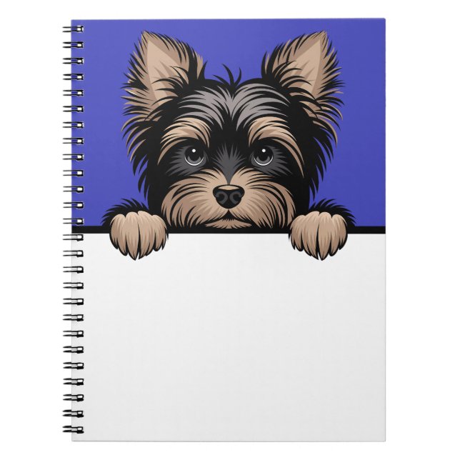 Cuaderno Yorkie Cute Peeking Yorkshire Terrier Dog Lover (Frente)