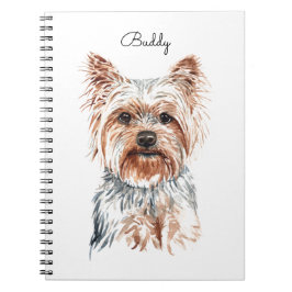 Cuaderno Yorkie de acuarela personalizada
