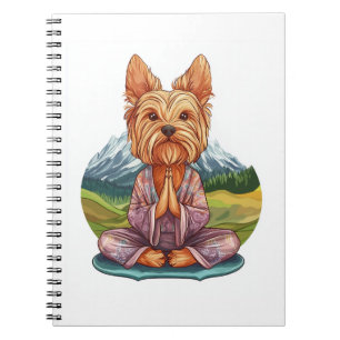 Cuaderno Yorkie de yoga � Perro divertido meditando