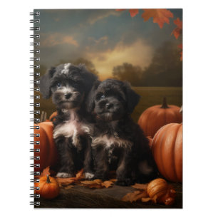 Cuaderno Yorkipoo Cachorro Otoño Delicia Calabaza