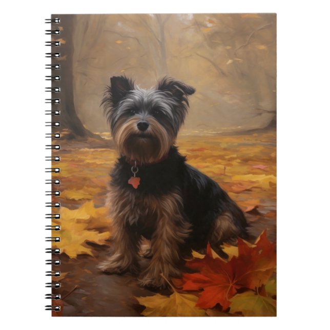 Cuaderno Yorkipoo en Otoño Hojas Caídas Inspiran (Frente)