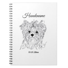 Cuaderno Yorkshire Terrier one line art customizable dog