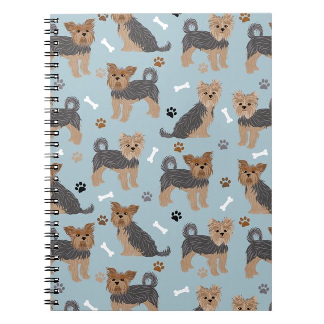 Cuaderno Yorkshire Terrier Paws and Bones Yorkie Dog (Frente)
