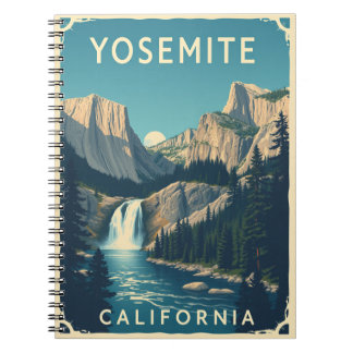 Cuaderno Yosemite Waterfall California Vintage Retro