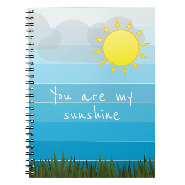 Cuaderno You Are My Sunshine Sun Clouds and Green Grass (Frente)