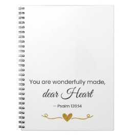 Cuaderno You Are Wonderfully Made – Psalm 139:14 Notebook