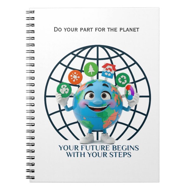 Cuaderno Your Future Your Steps Earth Day Sustainability (Frente)