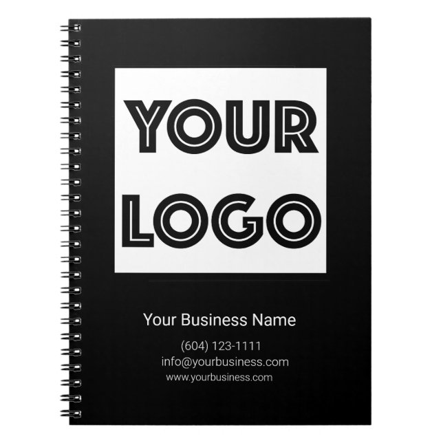 Cuaderno  Your Logo Custom Business Marketing Black (Frente)