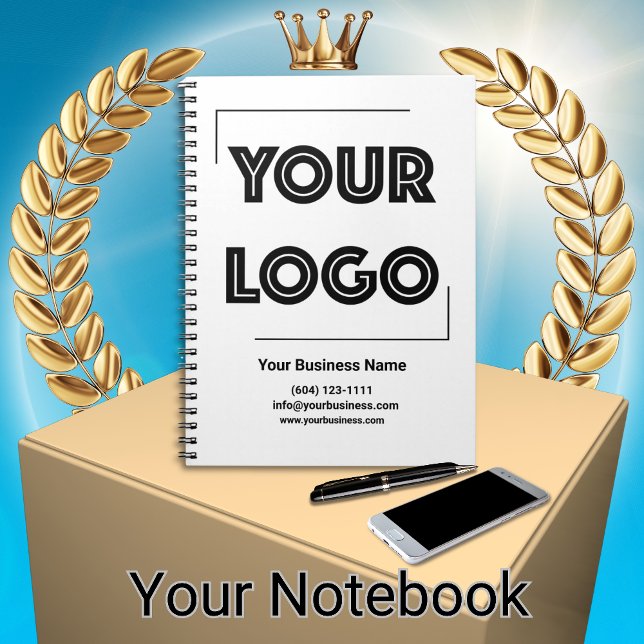 Cuaderno Your Logo Custom Business Marketing Black White (Subido por el creador)