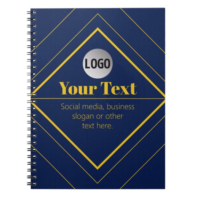 Cuaderno Your Logo & Customizable Design Template (Frente)