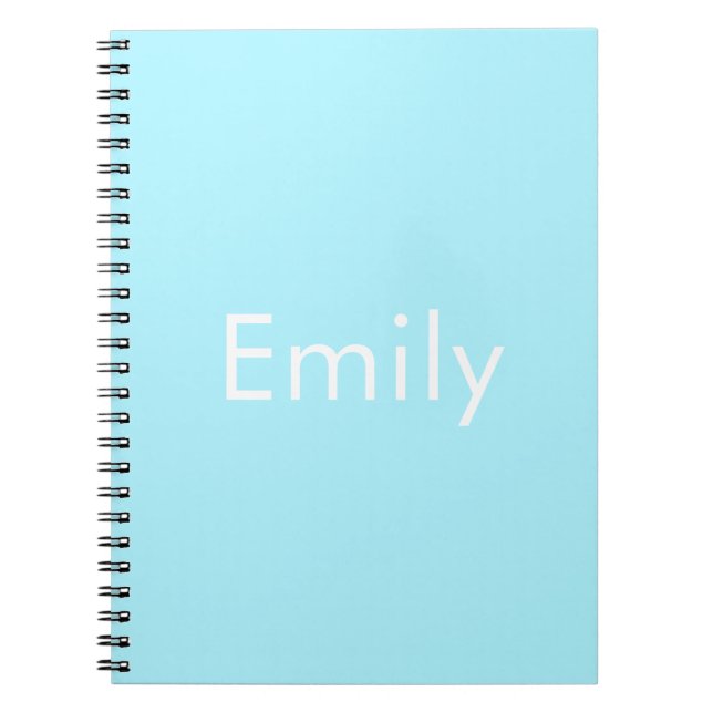 Cuaderno Your Own Name or Word | Soft Sky Blue (Frente)