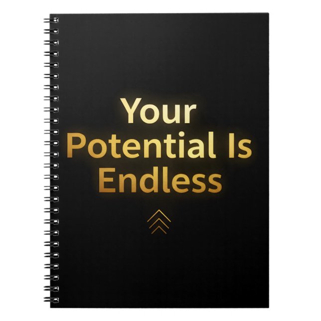 Cuaderno Your Potential Is Endless – Elegant Gold notebook  (Frente)