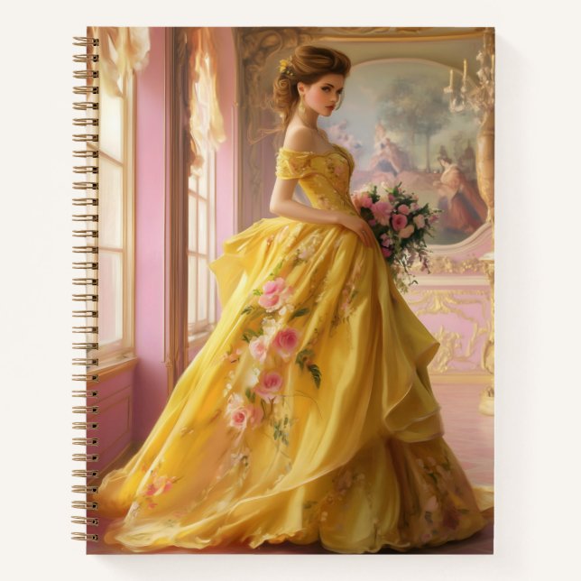 Cuaderno Yvette en bloc de notas en espiral amarilla (Anverso)