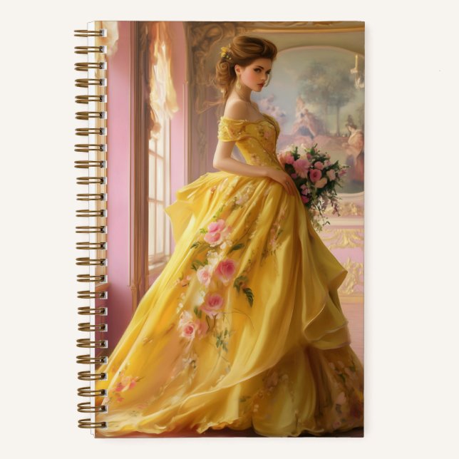 Cuaderno Yvette en bloc de notas en espiral amarilla (Anverso)