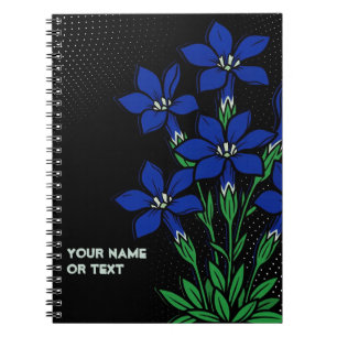 Cuaderno Zafiro Botánico: Pop Art de la Genciana de Primave