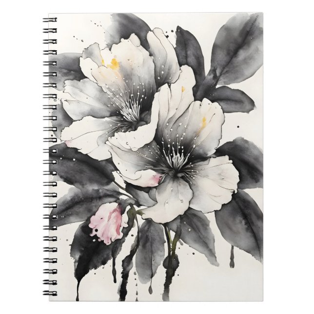 Cuaderno Zapatilla de Darwin - Flores de acuarela (Frente)