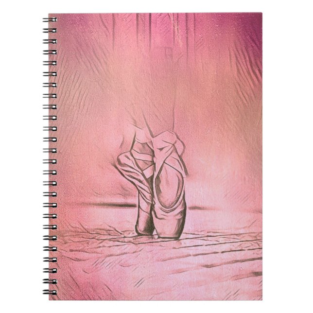 Cuaderno Zapatos de ballet rosa en Pointe (Frente)