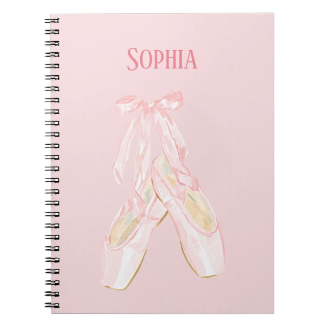 Cuaderno Zapatos de ballet rosa rubor (Frente)
