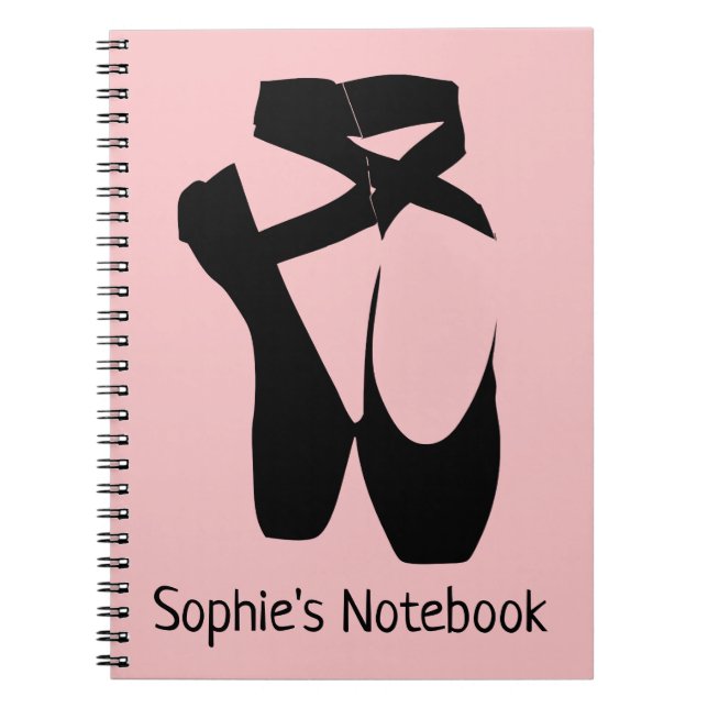 Cuaderno Zapatos de punta de ballet negro (Frente)
