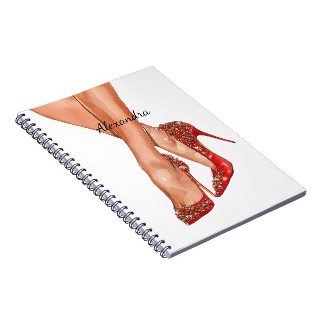 Cuaderno Zapatos de tacón alto rojo piernas (Lado Derecho)