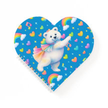 Zarah Dancing Polar Bear Heart-Shaped Notebook 