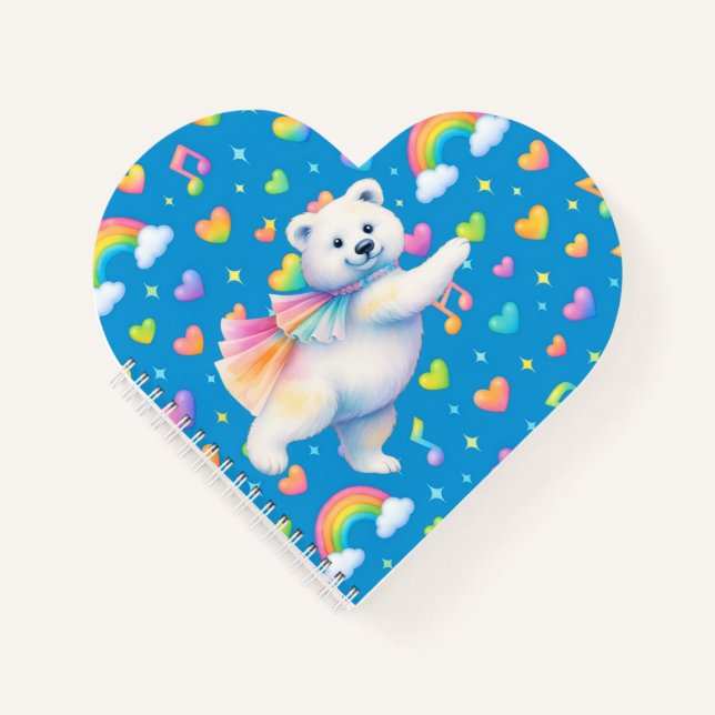 Cuaderno Zarah Dancing Polar Bear Heart-Shaped Notebook  (Anverso)