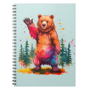 Cuaderno "Zarpas Prismáticas: Un Saludo Vibrante del Bosque