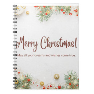 Cuaderno Zazzle Merry Christmas Notebook