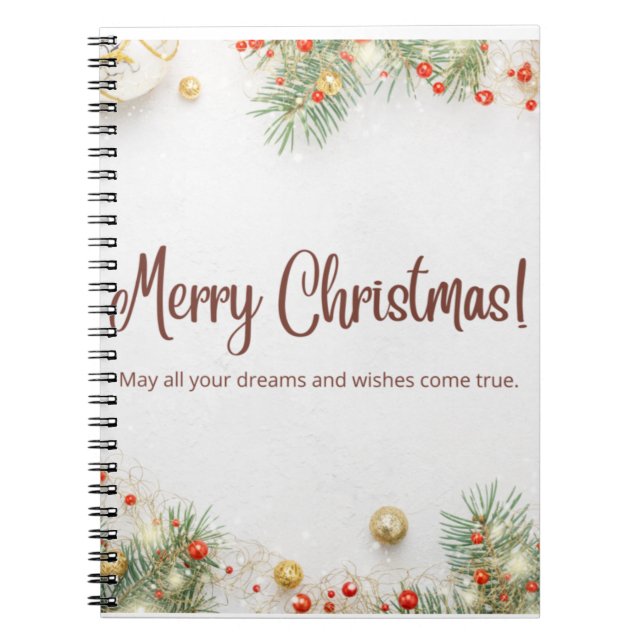 Cuaderno Zazzle Merry Christmas Notebook (Frente)