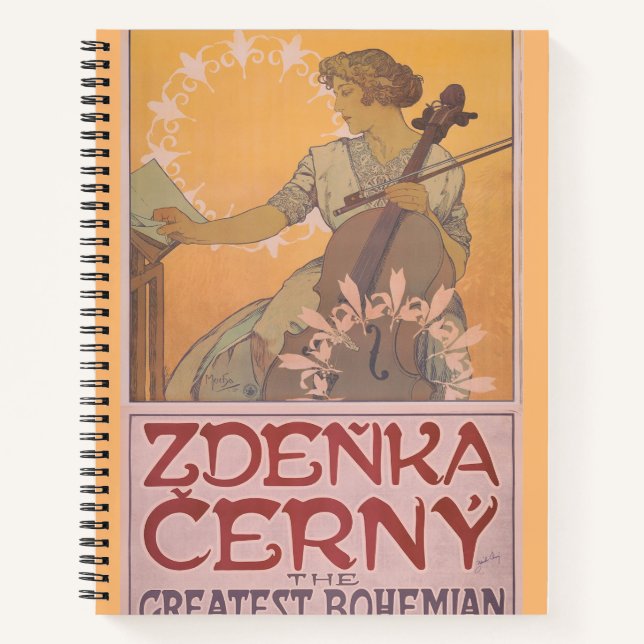 Cuaderno Zdenka Cerny poster por Alphonse Mucha (Anverso)