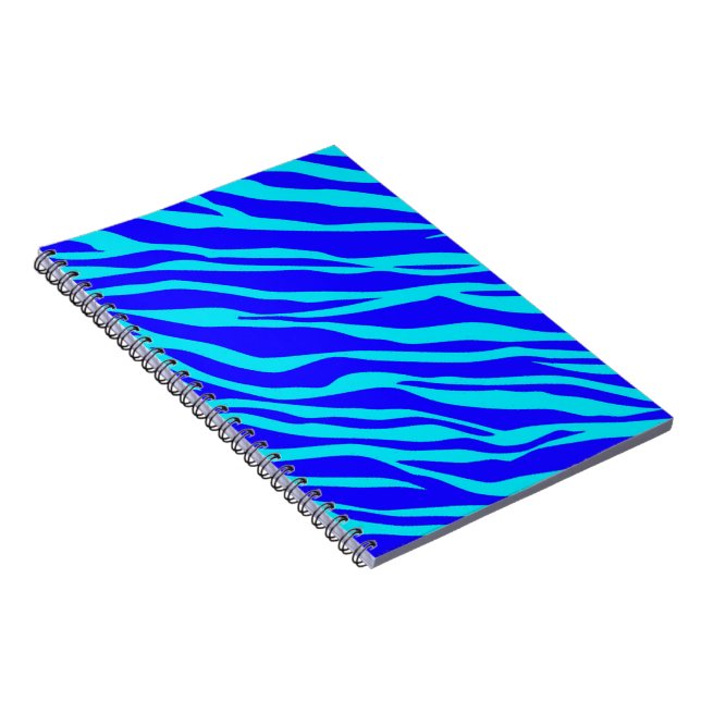 Cuaderno Zebra azul y Aqua con rayas (Lado Derecho)
