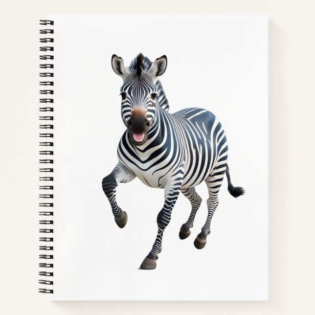 Cuaderno Zebra Happy Playful Jumping En La Selva Aérea (Anverso)
