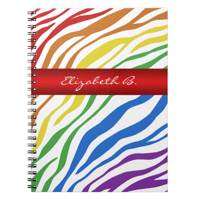Cuaderno Zebra Imprimir arco iris Mezcla de papel portátil  (Frente)
