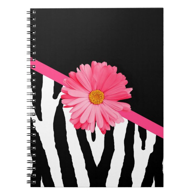 Cuaderno Zebra Pattern Girly Pink Daisy (Frente)