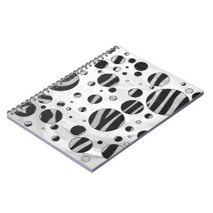 Cuaderno Zebra Polka Dot negro y gris claro