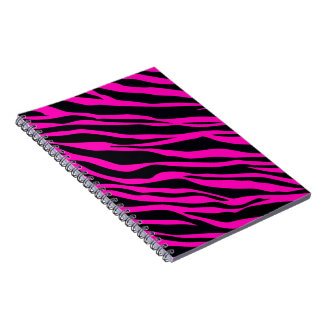 Cuaderno Zebra rosa caliente con rayas