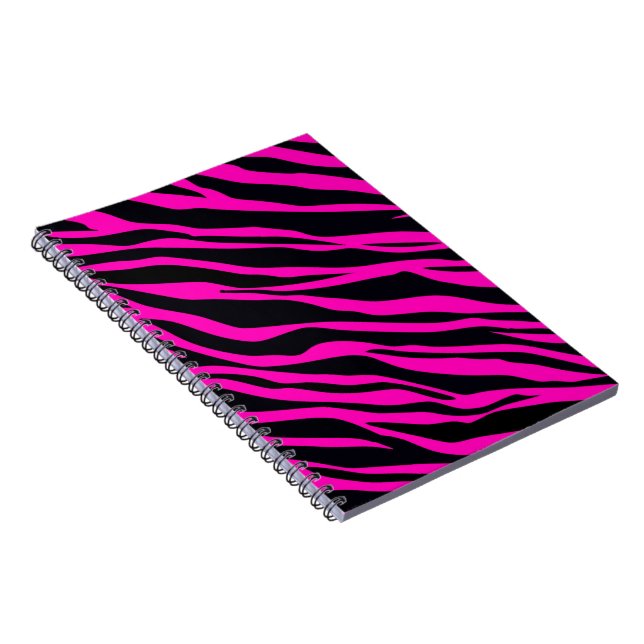 Cuaderno Zebra rosa caliente con rayas (Lado Derecho)