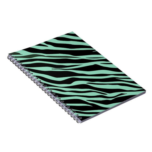 Cuaderno Zebra verde de menta rayada (Lado Derecho)