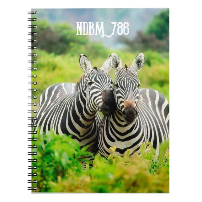 Cuaderno Zebras modernas selva tropicalBloc de fotos en esp (Frente)