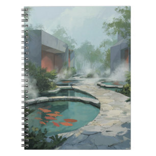 Cuaderno Zen Garden Spa Koi Pond Pathway Nota de arte