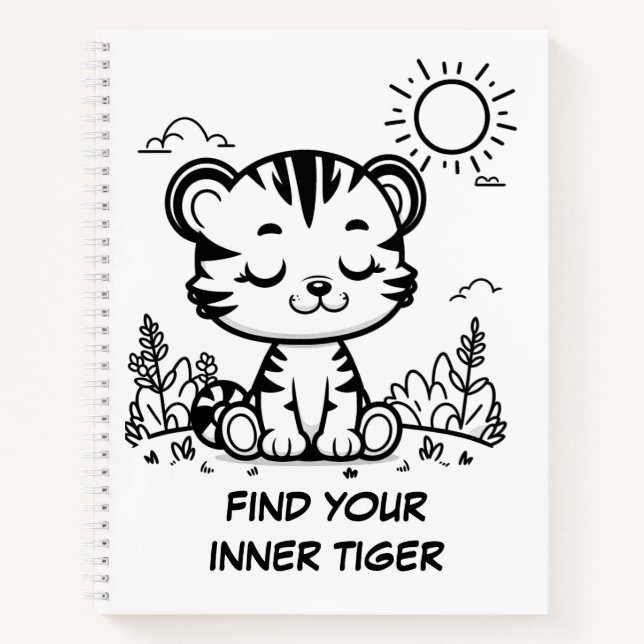 Cuaderno Zen Kawaii Tiger Bloc de notas de cortesía Journal (Anverso)