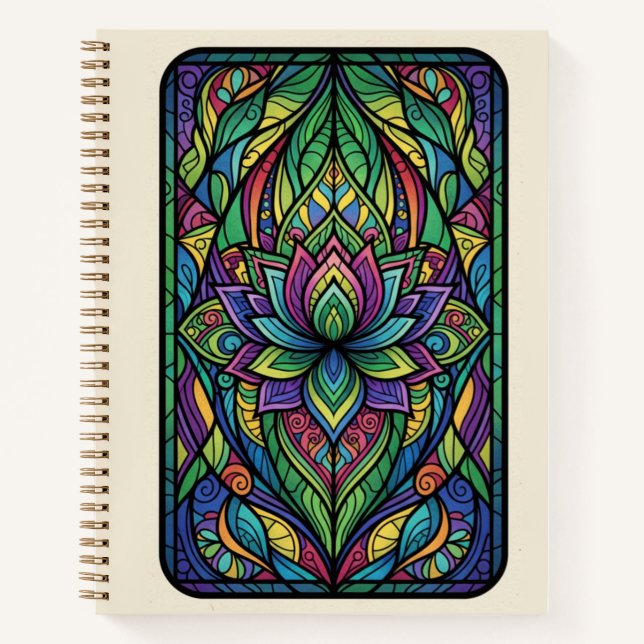 Cuaderno Zen Lotus Stained Glass Zentangle Journal (Anverso)