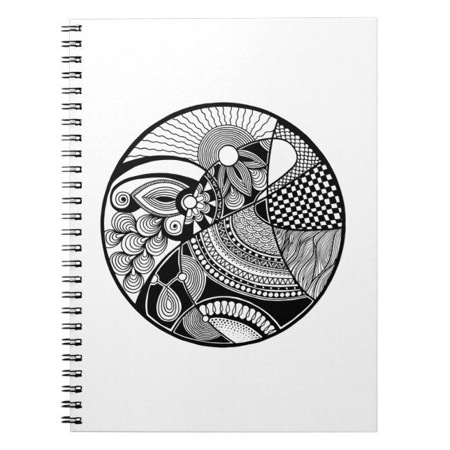 Cuaderno Zendala abstracto en círculo (Frente)
